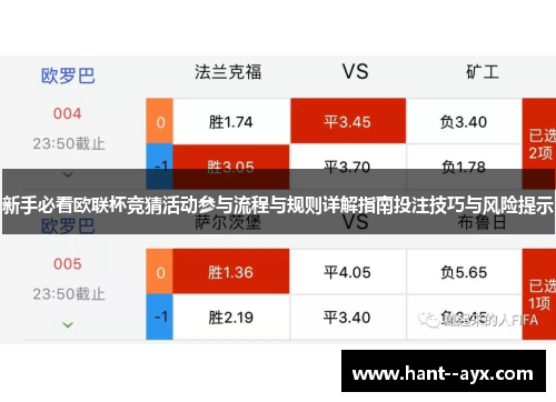 新手必看欧联杯竞猜活动参与流程与规则详解指南投注技巧与风险提示